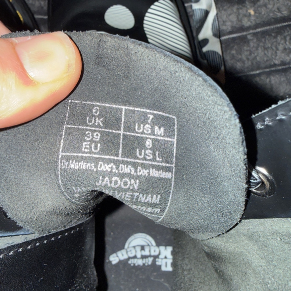 Women's Dr. Martens Jadon Black White Polka Dot Lace Up Boots US 8 UK6 EUC - Picture 7 of 7